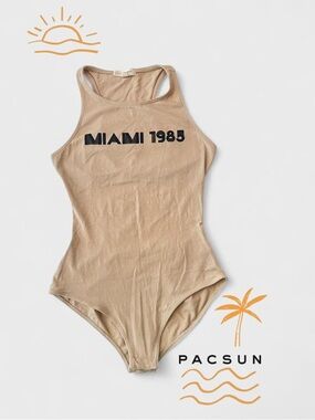 La Hearts Tan Bodysuit - Miami 1983
